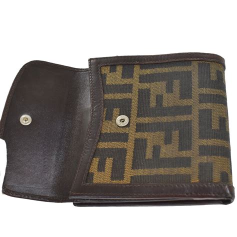 fendi zucca monogram bifold|Fendi zucca 197 price.